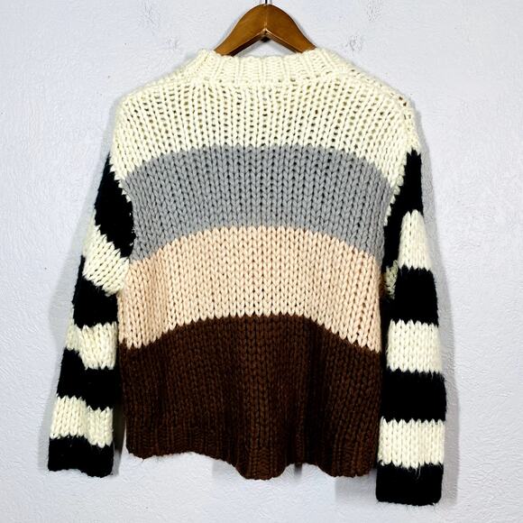 Volcom Open Knit Crop Sweater Long Sleeve Stripe Casual - XS - Picture 4 of 4